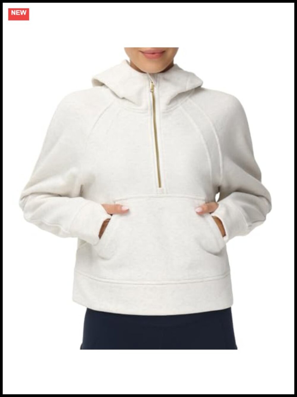 THE GYM PEOPLE Women's Fleece Half Zip Crop Hoodie Pullover Sweatshirt